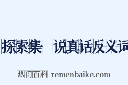 探索集·说真话反义词是什么意思的图片